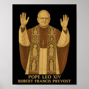 Póster León Xiv Robert Francis Prevota al Papa 2025