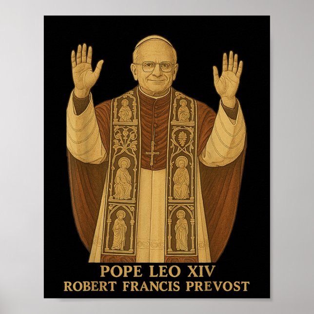 Póster León Xiv Robert Francis Prevota al Papa 2025 (Frente)
