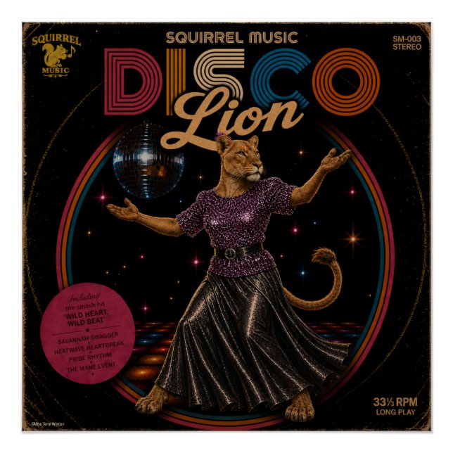 Póster Leona de Disco (Anverso)
