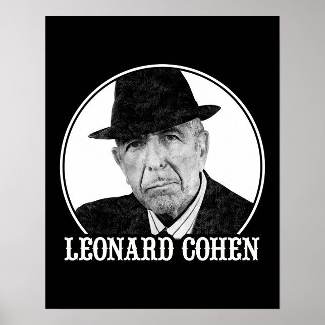 Póster Leonard Cohen Estilo Art 60s (Frente)