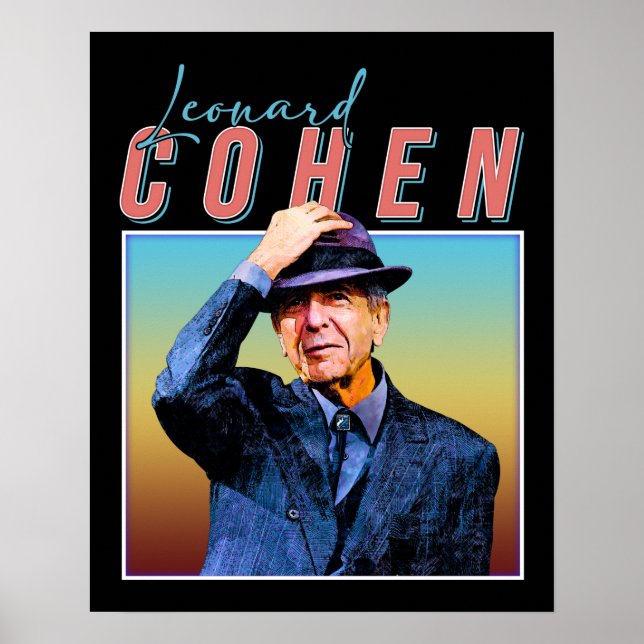 Póster Leonard Cohen Regalos de fans de la música retro (Frente)