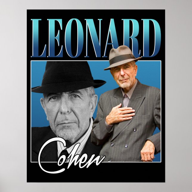 Póster Leonard Cohen Regalos Retro Style para los fans (Frente)