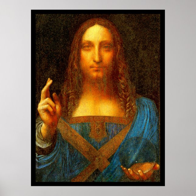 Póster Leonardo da Vinci 1500 Salvator Mundi Bella Artes (Frente)