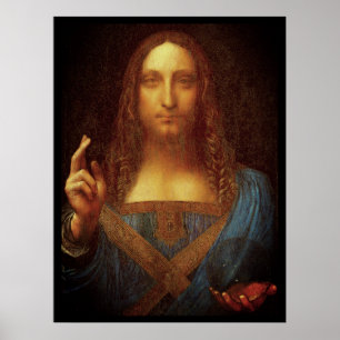 Póster Leonardo da Vinci 1500 Salvator Mundi Bella Artes