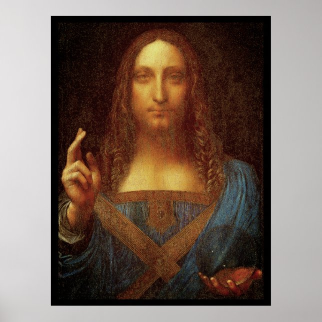 Póster Leonardo da Vinci 1500 Salvator Mundi Bella Artes (Frente)