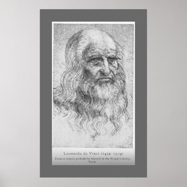 Póster Leonardo Da Vinci - autoretrato (Frente)