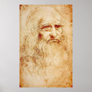 Póster Leonardo Da Vinci - autoretrato