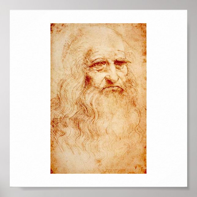Póster Leonardo Da Vinci Autorretrato alrededor de 1510-1 (Frente)