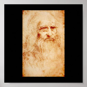 Póster Leonardo Da Vinci Autorretrato alrededor de 1510-1