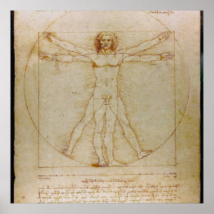 Póster Leonardo Da Vinci, el hombre vitruviano, el renaci