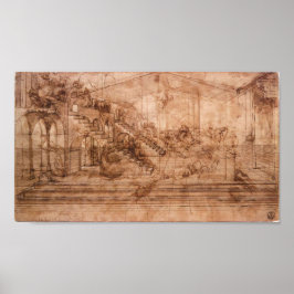Póster Leonardo da Vinci - Estudio de perspectiva