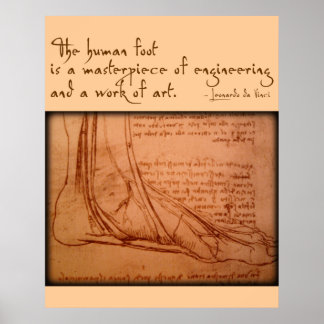 Póster Leonardo da Vinci Foot Poster