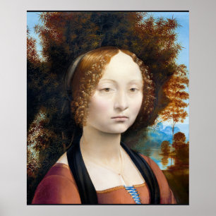 Póster Leonardo da Vinci - Ginevra de' Benci,