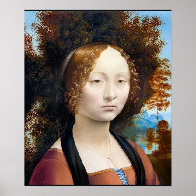 Póster Leonardo da Vinci - Ginevra de' Benci, (Frente)