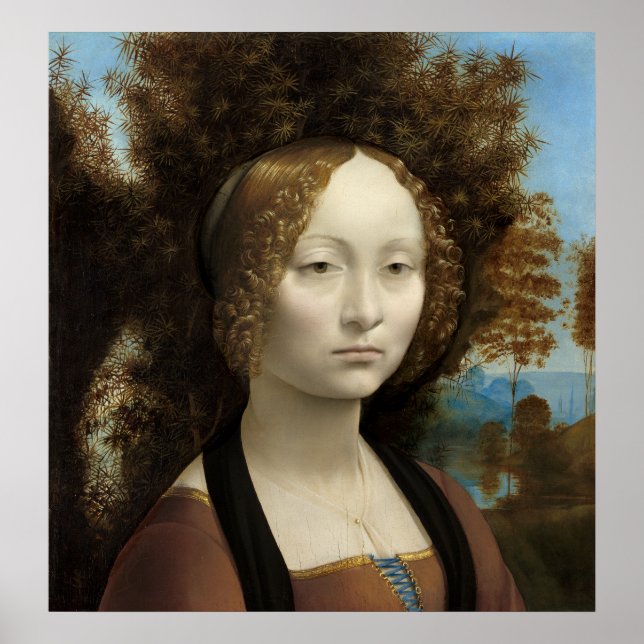 Póster Leonardo da Vinci Ginevra de' Benci (Frente)