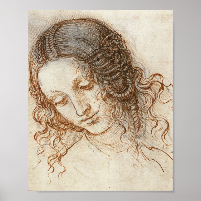 Póster Leonardo da Vinci - Jefe de Leda (Frente)