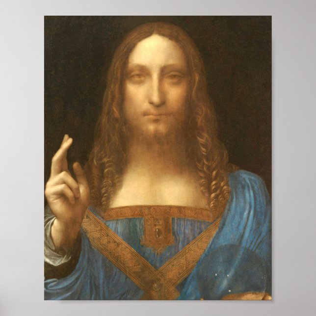 Póster Leonardo Da Vinci Jesús Salvador Mundi (Frente)