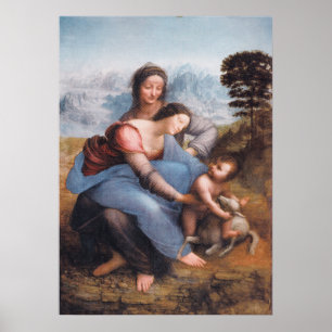Póster Leonardo da Vinci - La Virgen y el Niño