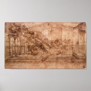 Póster Leonardo Da Vinci - Perspectival study