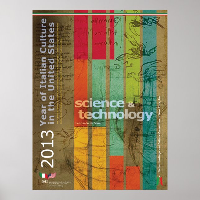 Póster Leonardo da Vinci Poster del Codex Flight of Birds (Frente)