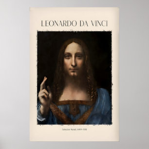 Póster Leonardo da Vinci Salvator Mundi c1500 Retrato de
