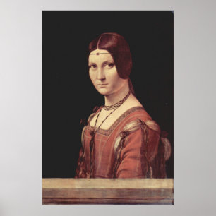 Póster Leonardo de da Vinci - Ferronnière de la belleza