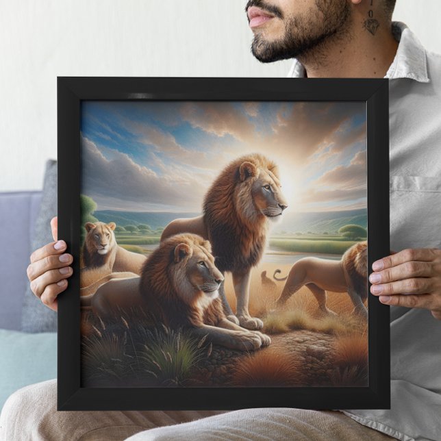 Póster Leones majestuosos recorren la sabana (Subido por el creador)