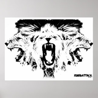 Póster Leones RAWR