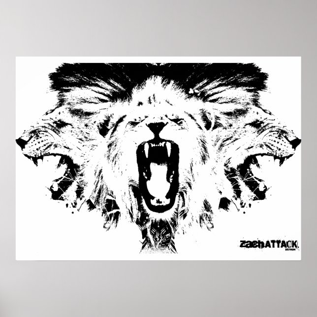 Póster Leones RAWR (Frente)