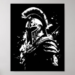 Póster Leonidas Spartan Helmet Gym Sparta Formación Grieg