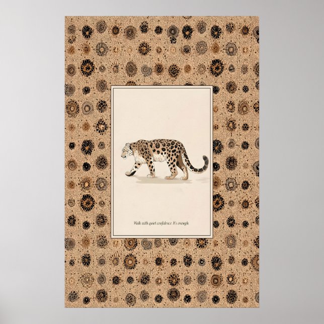 Póster Leopard Animal Illustration Poster Spotted Wild (Frente)