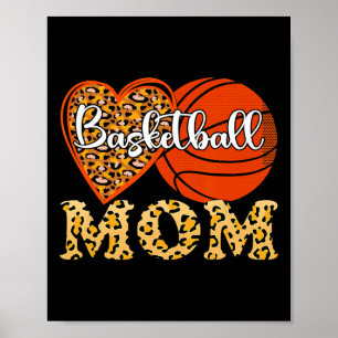 Póster Leopard Bysketbyll Mom Game Day Mom Life Tie Dye M