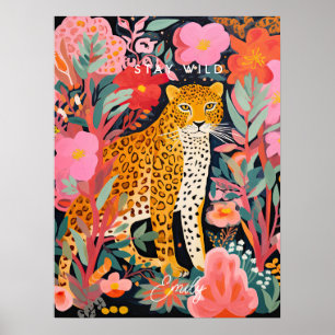 Póster leopard cheetah quedarse poster de habitación de n
