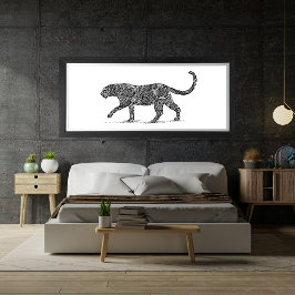 Póster Leopard Design Black