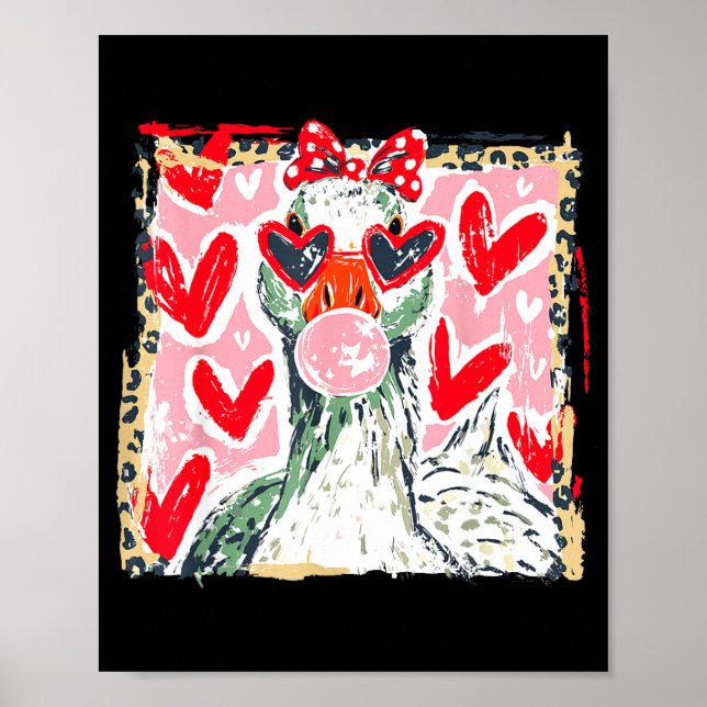 Póster Leopard Día de San Valentín Ganso Pareja de Animal (Frente)
