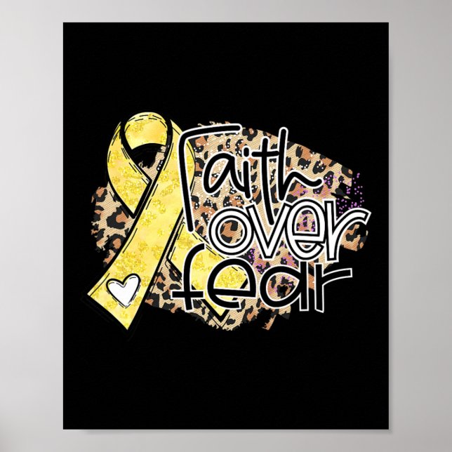 Póster Leopard Faith Over Miedo Conciencia Sobre El Cánce (Frente)