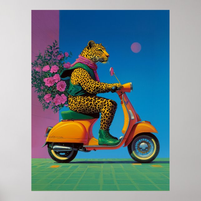 Póster Leopard on Wheels: Un paseo elegante, (Frente)
