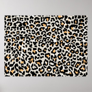 Póster leopard pattern colored wild seamless