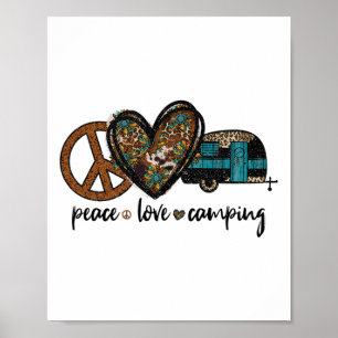 Póster Leopard Peace Sign Heart Design Mujeres Adolescent