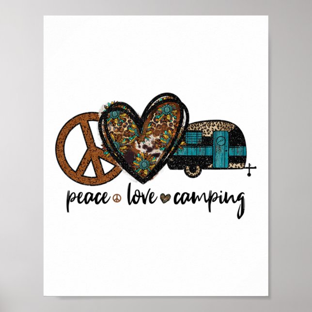 Póster Leopard Peace Sign Heart Design Mujeres Adolescent (Frente)
