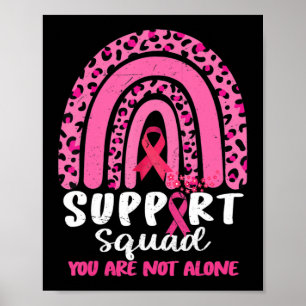 Póster Leopard Pink Rainbow Support Squad Mama Cancer A