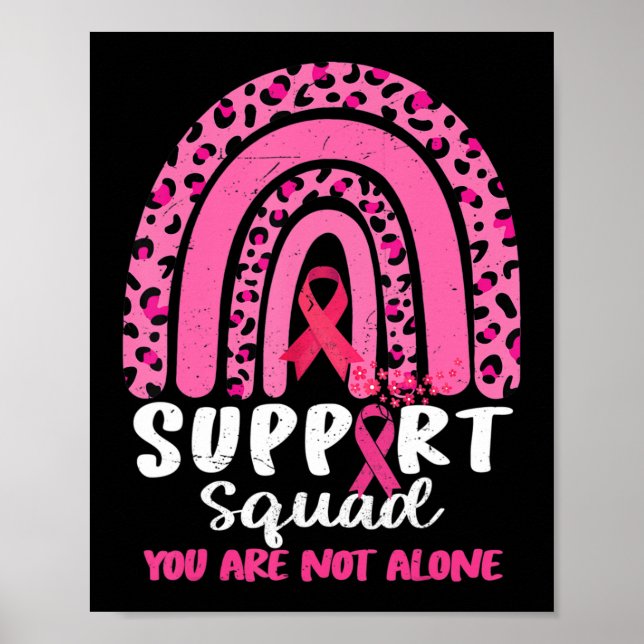 Póster Leopard Pink Rainbow Support Squad Mama Cancer A (Frente)