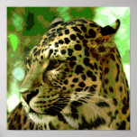 Póster Leopard Poster Print - Pop Art Wild Animals<br><div class="desc">Posters Prints - Motivational Courage / Confidence Pop Art Tigers - Yellow Tones Tiger Head / Portrait Digital Animal Eyes Pop Art Image - Head Portrait - Wild Leopards - Big Cats Digital Images</div>