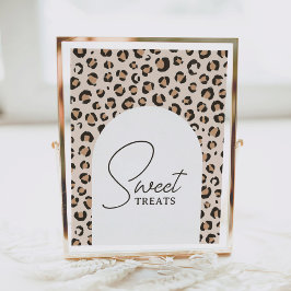Póster Leopard Print Birthday Party Sweet Tratos Rótulo