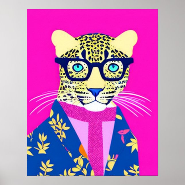 Póster Leopard Print, Leopard Gift, Leopard art, Leopard (Frente)