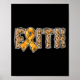 Póster Leopard Print Naranja Ribbon Faith Crps Sensibiliz