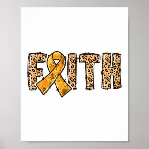 Póster Leopard Print Naranja Ribbon Faith Crps Sensibiliz