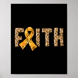 Póster Leopard Print Naranja Ribbon FAITH Leukemia Awaren