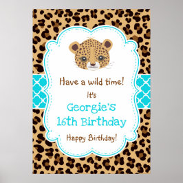 Póster Leopard Print Quatre Relieve metalizado Poster de 