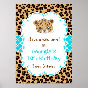 Póster Leopard Print Quatre Relieve metalizado Poster de 
